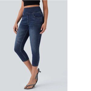 HALARA Dark Blue Denim Capris